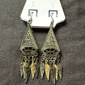Boho Chic Gold and Silver Dangle Earrings